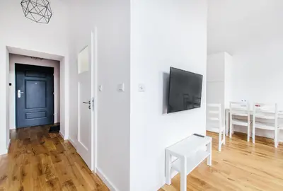 Telewizja i/lub zestaw kina domowego w obiekcie Beautiful Diamond Apartment - 10 min walk to Market Square!
