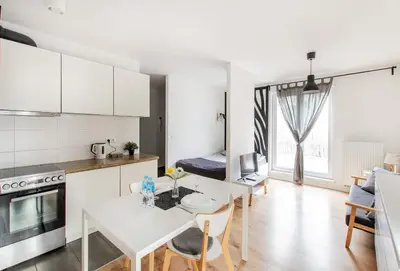 Kuchnia lub aneks kuchenny w obiekcie White Apartment With Terrace