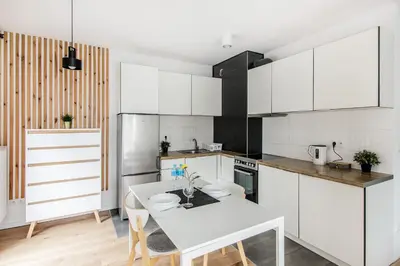 Kuchnia lub aneks kuchenny w obiekcie White Apartment With Terrace