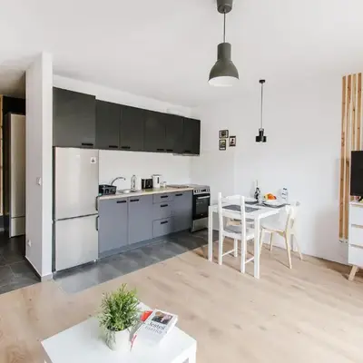 Black Apartment- Modern Studio in the City Center!