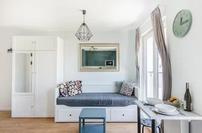 Część wypoczynkowa w obiekcie Teal Apartment- wifi parking 15 min od Rynku
