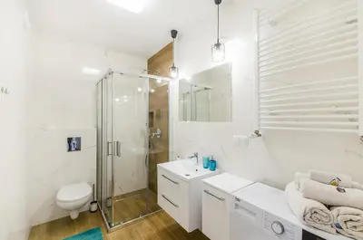 Łazienka w obiekcie Teal Apartment- wifi parking 15 min od Rynku