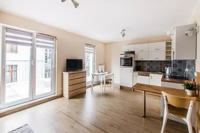 Kuchnia lub aneks kuchenny w obiekcie Orange Studio Cozy & New Apartment near Rynek