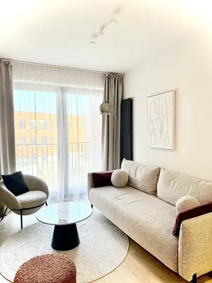 Część wypoczynkowa w obiekcie Luxury Art Apartment Wrocław