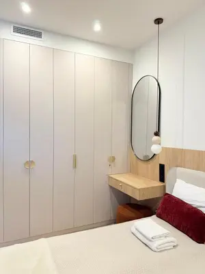 Łóżko lub łóżka w pokoju w obiekcie Luxury Art Apartment Wrocław