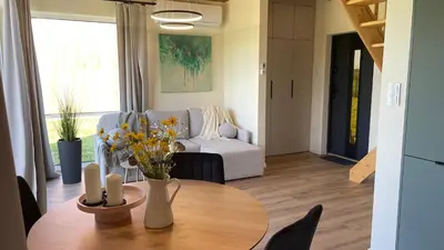 Łóżko lub łóżka w pokoju w obiekcie Dobków 42 Hill