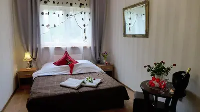 Łóżko lub łóżka w pokoju w obiekcie Wrzos & Belvedere