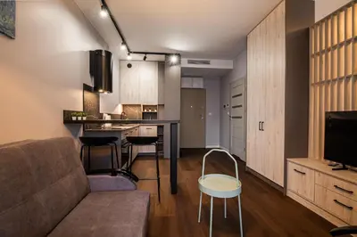 Kuchnia lub aneks kuchenny w obiekcie RentPlanet - Apartamenty Bernardyńska