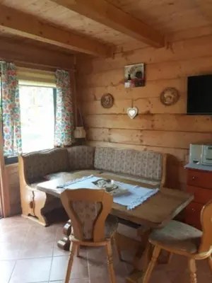 Telewizja i/lub zestaw kina domowego w obiekcie Domki z bali Polanica-Zdrój