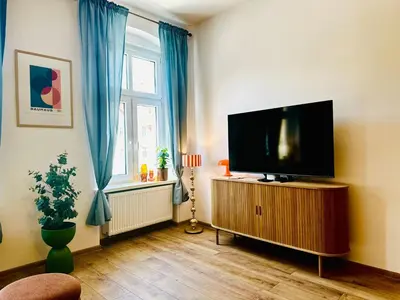 Telewizja i/lub zestaw kina domowego w obiekcie Rezydencja Optyka Alde