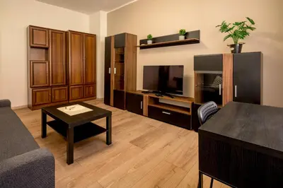 Telewizja i/lub zestaw kina domowego w obiekcie RentPlanet - Apartament Świdnicka