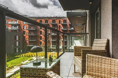 Balkon lub taras w obiekcie Przytulne Gniazdko w centrum Wrocławia