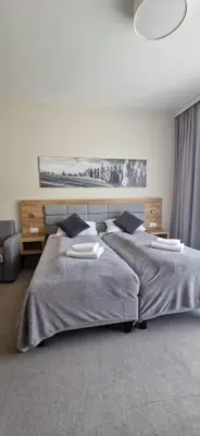 Łóżko lub łóżka w pokoju w obiekcie Apartament Czarna Góra Silver