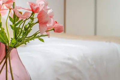 Łóżko lub łóżka w pokoju w obiekcie Apartament z tarasem PW INVEST HOME