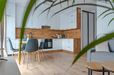 Kuchnia lub aneks kuchenny w obiekcie Apartament z tarasem PW INVEST HOME