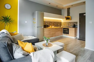 Kuchnia lub aneks kuchenny w obiekcie Słoneczny Apartament