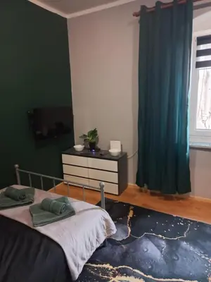 Łóżko lub łóżka w pokoju w obiekcie Przytulne Studio Góry Sowie