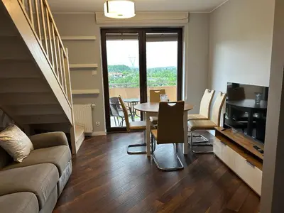 Telewizja i/lub zestaw kina domowego w obiekcie Apartament Podzamcze Blankowa