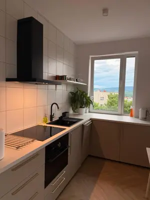Kuchnia lub aneks kuchenny w obiekcie Apartament z wielkim tarasem Kłodzko ul Letnia