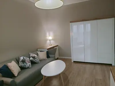 Część wypoczynkowa w obiekcie Apartament z Widokiem, wygodny Apartament z sypialnią, kuchnią i salonem, 47m2, bezpłatny garaż