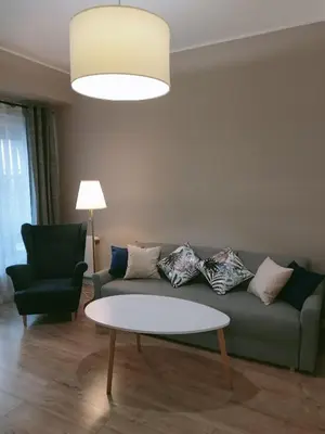Część wypoczynkowa w obiekcie Apartament z Widokiem, wygodny Apartament z sypialnią, kuchnią i salonem, 47m2, bezpłatny garaż