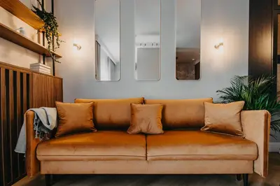 Część wypoczynkowa w obiekcie Czysta 4 - Apartament w Centrum Wrocławia, nowoczesny design, taras na dachu i przestrzeń do pracy - Wrocław - Fair Rentals