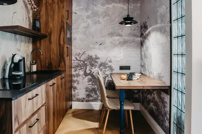 Kuchnia lub aneks kuchenny w obiekcie Czysta 4 - Apartament w Centrum Wrocławia, nowoczesny design, taras na dachu i przestrzeń do pracy - Wrocław - Fair Rentals