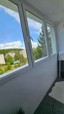 Balkon lub taras w obiekcie Apartament RYŚ Polanica Zdrój