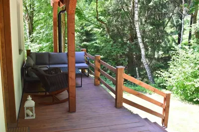 Balkon lub taras w obiekcie Borówkowa Dolina