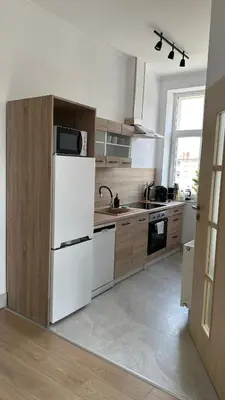 Kuchnia lub aneks kuchenny w obiekcie Przytulny i słoneczny apartament nr 1 Góry Sowie, Jezioro, Centrum