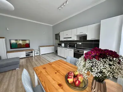 Kuchnia lub aneks kuchenny w obiekcie Quiet apartment by the market
