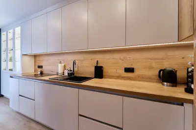 Kuchnia lub aneks kuchenny w obiekcie LAGUNA Apartament Polanica Residence 14 SPA z tarasem