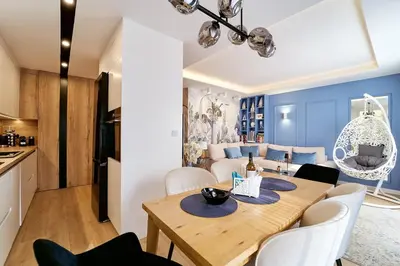 Kuchnia lub aneks kuchenny w obiekcie LAGUNA Apartament Polanica Residence 14 SPA z tarasem