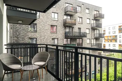 Balkon lub taras w obiekcie RentPlanet - Sienkiewicza Residence