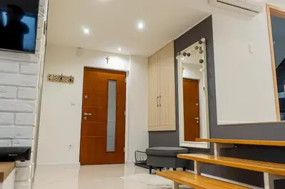 Telewizja i/lub zestaw kina domowego w obiekcie Apartament Przyjemna Opole