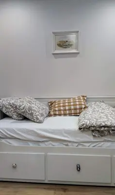 Łóżko lub łóżka w pokoju w obiekcie Apartament Wysoka 580 z prywatną łazienką