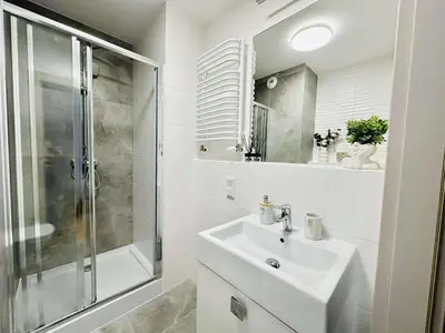 Łazienka w obiekcie Oro Apartments Centrum Wrocław