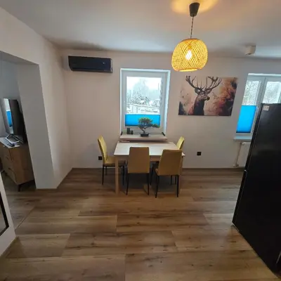 Telewizja i/lub zestaw kina domowego w obiekcie Apartament z kominkiem w starej kamiennicy