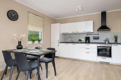 Kuchnia lub aneks kuchenny w obiekcie Apartment Gliwice near PreZero Arena with Parking&Balcony by Noclegi Renters