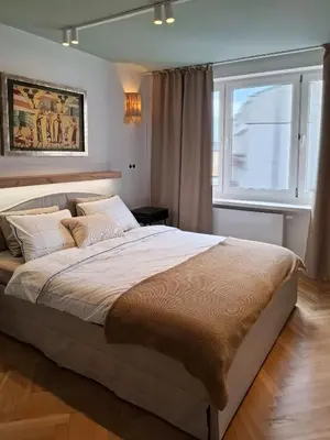 Łóżko lub łóżka w pokoju w obiekcie Boho Apartment - 100m from Market Square