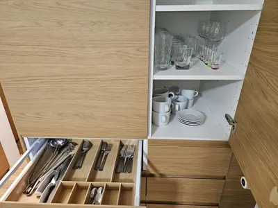 Kuchnia lub aneks kuchenny w obiekcie Apartament Kozielska z balkonem, klimatyzacja, darmowy Parking
