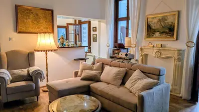 Część wypoczynkowa w obiekcie Vintage Apartment vis-à-vis Park Tower