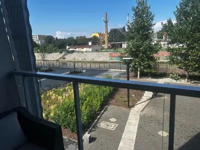 Balkon lub taras w obiekcie Komfortowe Apartamenty Nad Odrą