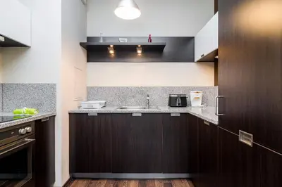 Kuchnia lub aneks kuchenny w obiekcie Inowrocławska 17 Apartamenty Platinum by Noclegi Renters