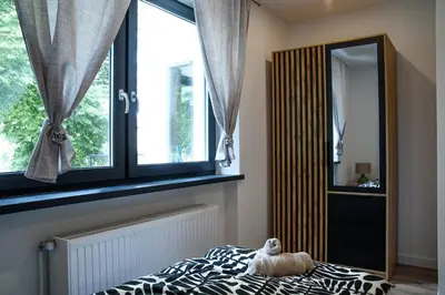 Łóżko lub łóżka w pokoju w obiekcie Lipowa Apartamenty