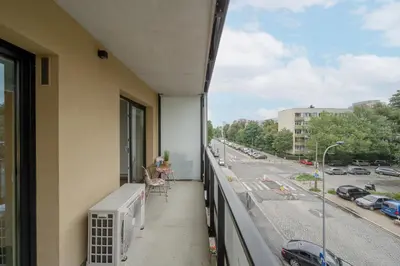 Balkon lub taras w obiekcie Apartment Legnicka Wroclaw with PARKING by Noclegi Renters