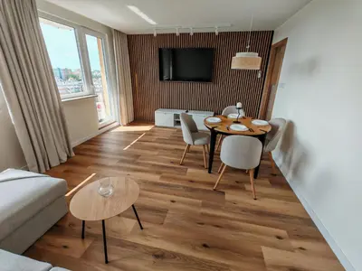 Telewizja i/lub zestaw kina domowego w obiekcie Panorama apartament