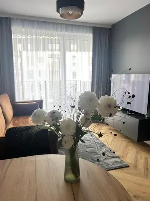 Część wypoczynkowa w obiekcie Apartament Grafitowy