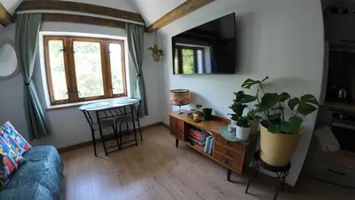 Część wypoczynkowa w obiekcie Studio z widokiem na park