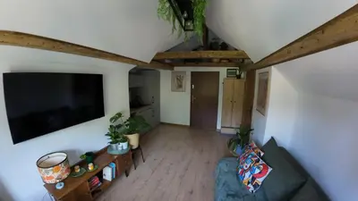 Telewizja i/lub zestaw kina domowego w obiekcie Studio z widokiem na park